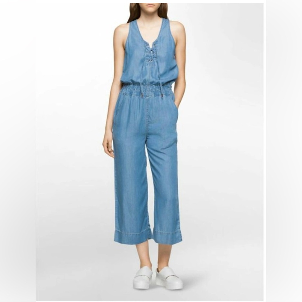 Calvin Klein Women’s Chambray Jumpsuit - Size XL